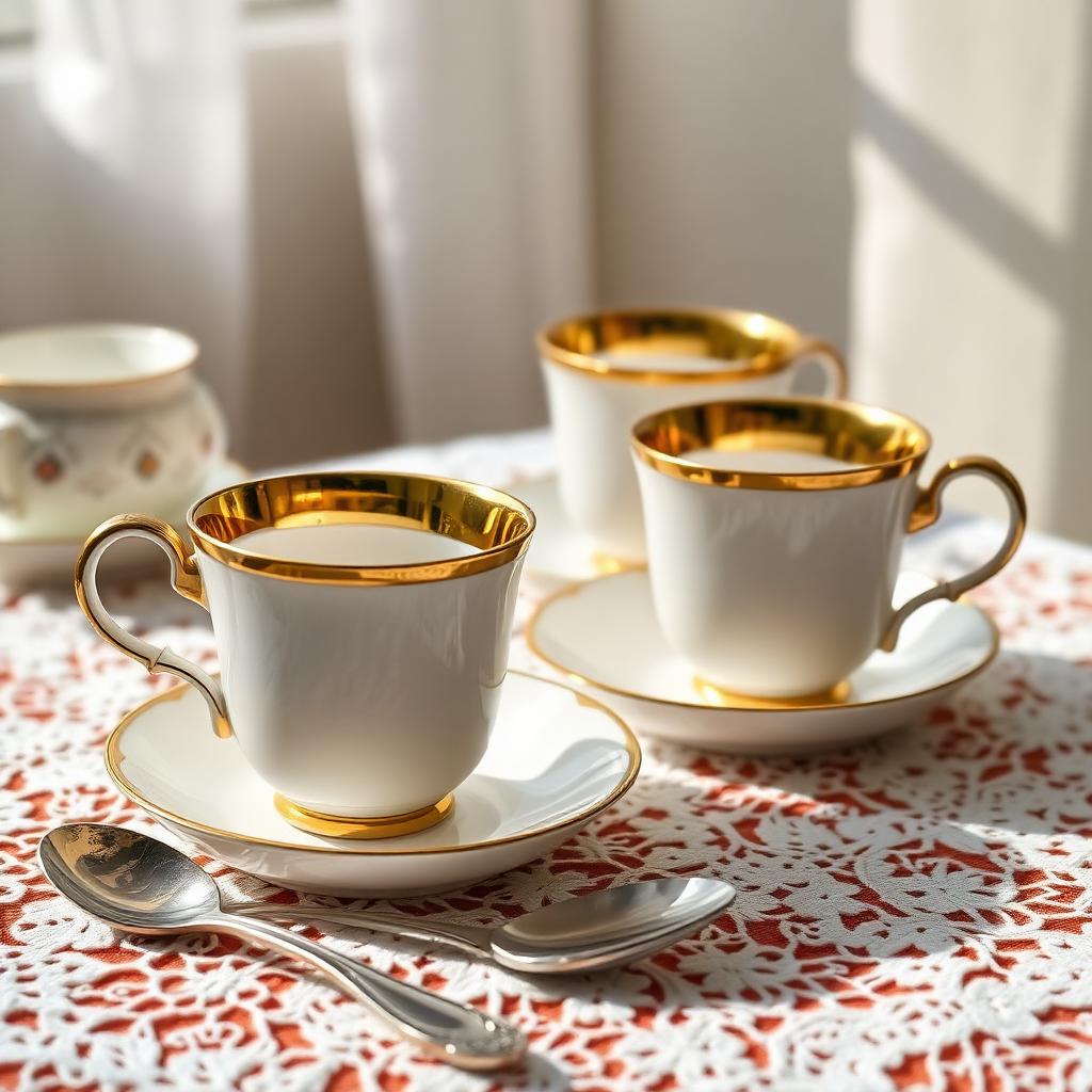 Altın Yaldızlı Çay Takımı